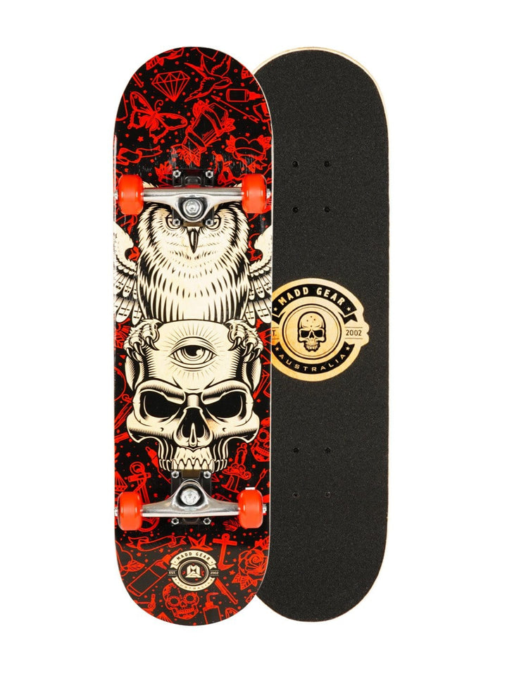 Madd Gear Kids Complete Skateboard Maple Popsicle 31" Black Red Ply Aluminum Trucks High Quality