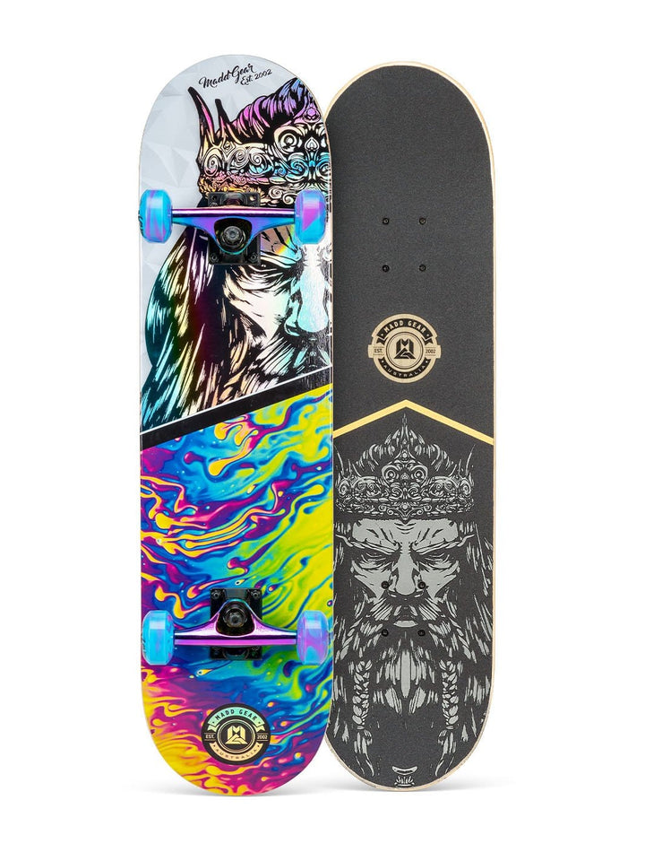 MGP Madd Gear Complete Skateboard Popsicle Skate Deck Holographic Complete Best Swirl Rainbow