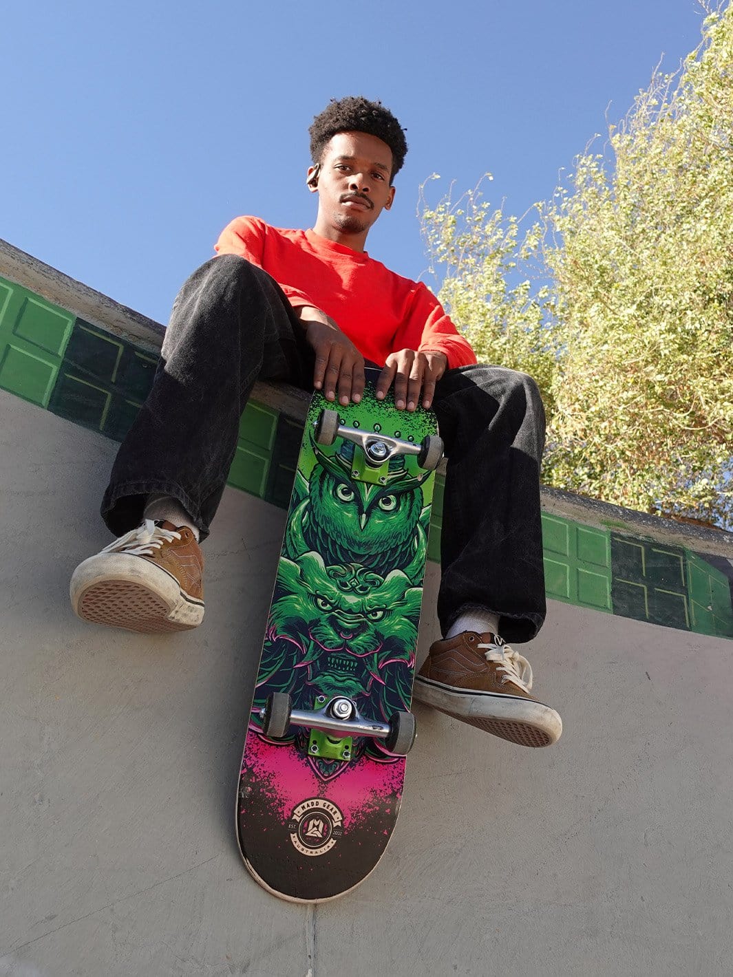 Madd Gear Skateboard Maple Popsicle 31" Pink Green Ply Aluminum Trucks High Quality Pink and Green